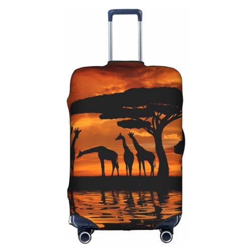 Gepäckabdeckung, Kofferabdeckung, Protektoren, Gepäckschutz, passend für 45,7 - 76,2 cm Gepäck, afrikanischer Schlammstoff, Tribal, Afrika Giraffe Majestic Tree1, S von Amrole