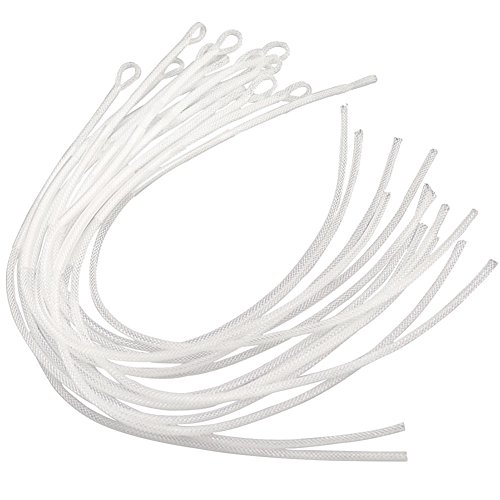 Amur Leopard 15 Stücke Fliegenfischen Schnur Loops Stecker Geflochtene Fliegenschnur Loop Verbinder Schnurverbinder Loop Connectors 17cm, Weiß, 50LB (Traktion) von Amur Leopard