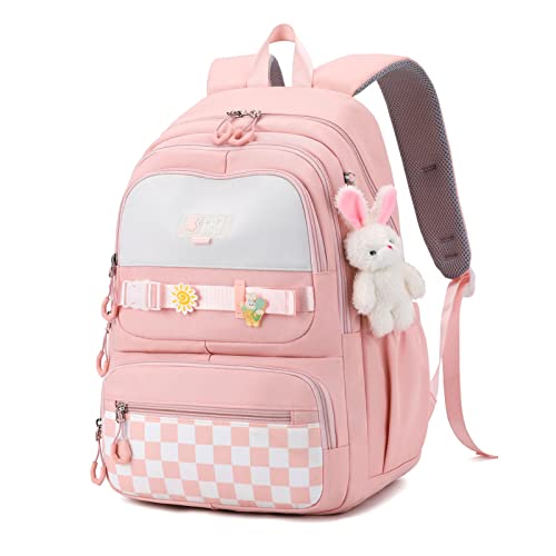 Amythe Schulrucksack Mädchen Rucksack Schule Teenager mit Niedlichem Anhänger, Leichter Wasserdicht Daypack, 29 Liter Modisch Schultasche für Mädchen der 3. bis 9. Klasse -Rosa Amythe Schulrucksack Mädchen Rucksack Schule Teenager mit Niedlichem Anhänger, Leichter Wasserdicht Daypack, 29 Liter Modisch Schultasche für Mädchen der 3. bis 9. Klasse -Rosa von Amythe