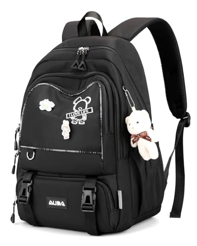 Amythe Schulrucksack Teenager Mädchen Rucksack Schule Groß Girls School Bag Wasserdicht Lässiger Daypack für Grundschule, Sekundarstufe und Universität -Schwarz Amythe Schulrucksack Teenager Mädchen Rucksack Schule Groß Girls School Bag Wasserdicht Lässiger Daypack für Grundschule, Sekundarstufe und Universität -Schwarz von Amythe