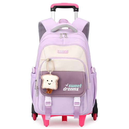 Amythe Schulrucksack Trolley für Mädchen, Teenager Rucksack Schule mit Rollen, Abnehmbar Trolley Schulranzen für Grund- und Sekundarschüler, Daypack für Reise mit 6 Räder,36L -Lila Amythe Schulrucksack Trolley für Mädchen, Teenager Rucksack Schule mit Rollen, Abnehmbar Trolley Schulranzen für Grund- und Sekundarschüler, Daypack für Reise mit 6 Räder,36L -Lila von Amythe