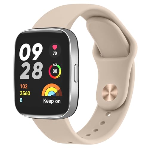 Amzpas Silikon Armband für Xiaomi Redmi Watch 3 Active Armband für Herren Damen, Wasserdichtes Sport Uhrenarmband Verstellbares Ersatzarmband für Redmi Watch 3 Active Armbänder, Milchtee Farbe Amzpas Silikon Armband für Xiaomi Redmi Watch 3 Active Armband für Herren Damen, Wasserdichtes Sport Uhrenarmband Verstellbares Ersatzarmband für Redmi Watch 3 Active Armbänder, Milchtee Farbe von Amzpas