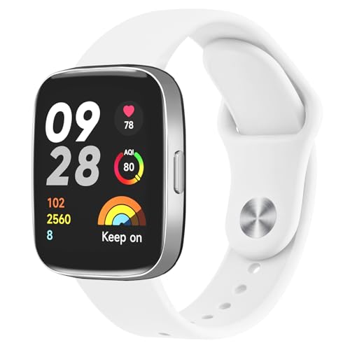 Amzpas Silikon Armband für Xiaomi Redmi Watch 3 Active Armband für Herren Damen, Wasserdichtes Sport Uhrenarmband Verstellbares Ersatzarmband für Redmi Watch 3 Active Armbänder, Weiß Amzpas Silikon Armband für Xiaomi Redmi Watch 3 Active Armband für Herren Damen, Wasserdichtes Sport Uhrenarmband Verstellbares Ersatzarmband für Redmi Watch 3 Active Armbänder, Weiß von Amzpas