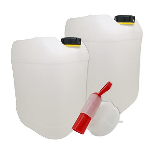 AnSa 2X 30 Liter Set Getränke- Wasserkanister Natur mit Hahn und Schraubdeckel | Premium Qualität DIN 61 | Lebensmittelecht | BPA Frei | Tragbar | Indoor und Outdoor Kanister | Hergestellt in DE AnSa 2X 30 Liter Set Getränke- Wasserkanister Natur mit Hahn und Schraubdeckel | Premium Qualität DIN 61 | Lebensmittelecht | BPA Frei | Tragbar | Indoor und Outdoor Kanister | Hergestellt in DE von AnSa