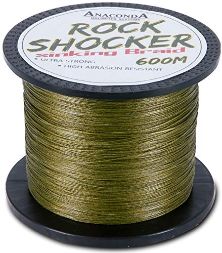 Anaconda Unisex – Erwachsene 10C4039507203535C10 Rockshocker 0,25mm 19,6kg Sinking Braid-600m Karpfenschnur, Geflechtschnur zum Karpfenfischen, geflochtene Angelschnur, Bunt, Normal von Anaconda