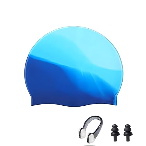 Ancaiqi Badekappe,Unisex Silikon Badekappe,Dehnbare und Bequeme Schwimmkappen,Farbige wasserdicht Bedruckte Badekappe,Ohrstöpsel mit Nasenklemme Ancaiqi Badekappe,Unisex Silikon Badekappe,Dehnbare und Bequeme Schwimmkappen,Farbige wasserdicht Bedruckte Badekappe,Ohrstöpsel mit Nasenklemme von Ancaiqi