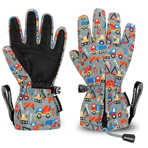 Andake Kinderhandschuhe, Winddichte, wasserdichte, Warme Winterhandschuhe, Skifahren, Outdoor-Sport, Reithandschuhe, Jungen und Mädchen（Spielzeug, 2-4 Jahr） von Andake