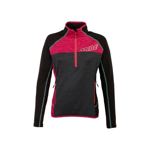 Ande W32002-C580 QUALIDO Lady Half Zip Sweatshirt Damen Antracite/Nero Größe M von Ande