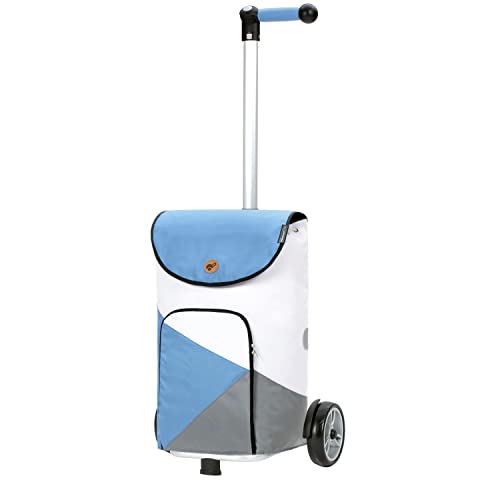 ANDERSEN Einkaufstrolley - Shopper Ester blau 47 L Einkaufsroller, hochwertig, wasserabweisend, Aluminium, Griff ergonomisch, höhenverstellbar von Andersen