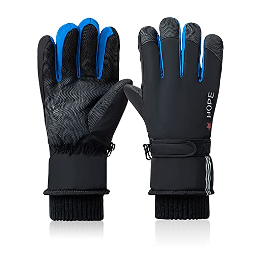 Andiker Skihandschuhe für Herren, Warme Fleece Winter Thermohandschuhe Touchscreen wasserdichte Snowboardhandschuhe zum Skifahren Wandern Motorrad Klettern von Andiker