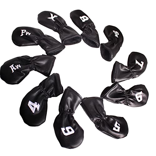 Andux 10 Stück PU Golf Iron Club Head Covers with Nummer on Both Sides Black MT/PU02 Andux 10 Stück PU Golf Iron Club Head Covers with Nummer on Both Sides Black MT/PU02 von Andux