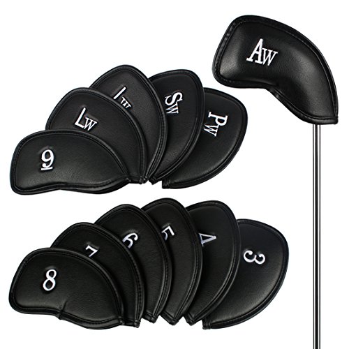 Andux 12 Stück Kunstleder Golf Eisen deckt mit Nummer auf beiden Seiten MT/PU Schwarz Andux 12 Stück Kunstleder Golf Eisen deckt mit Nummer auf beiden Seiten MT/PU Schwarz von Andux