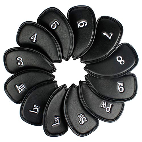 Andux 12Stück Synthetisches Leder Golf Eisen deckt mit Nummer auf beiden Seiten MT/PU Schwarz Andux 12Stück Synthetisches Leder Golf Eisen deckt mit Nummer auf beiden Seiten MT/PU Schwarz von Andux