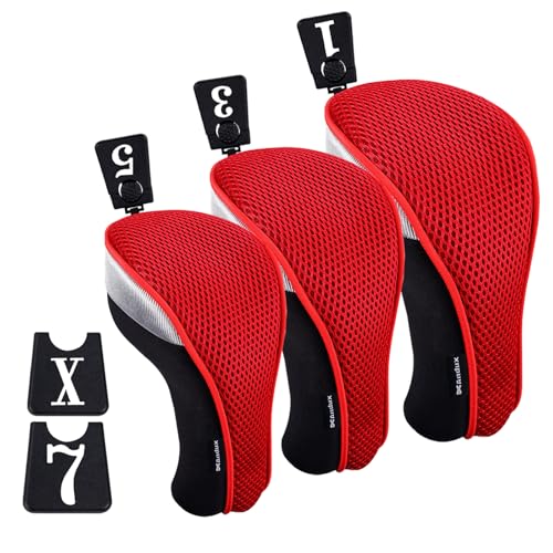 Andux 3 Packung Golf Holz Schlägerkopfhüllen hauben austauschbar Nr. Etikett rot Andux 3 Packung Golf Holz Schlägerkopfhüllen hauben austauschbar Nr. Etikett rot von Andux