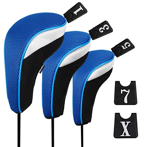 Andux 3 Packung Golf Holz Schlägerkopfhüllen hauben austauschbar Nr. Etikett Blau Andux 3 Packung Golf Holz Schlägerkopfhüllen hauben austauschbar Nr. Etikett Blau von Andux