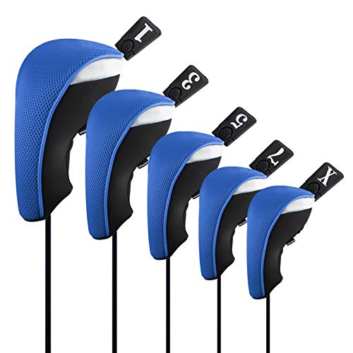 Andux 5 Stück Golf 460cc Driver Golfschlägerhauben Holz Kopfbedeckungen Blau von Andux