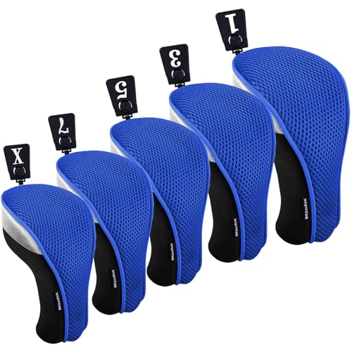 Andux 5 Stück Golf 460cc Driver Golfschlägerhauben Holz Kopfbedeckungen Blau Andux 5 Stück Golf 460cc Driver Golfschlägerhauben Holz Kopfbedeckungen Blau von Andux