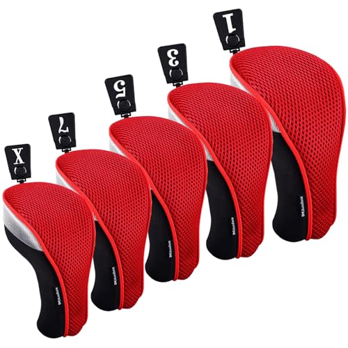 Andux 5 Stück Golf 460cc Driver Golfschlägerhauben Holz Kopfbedeckungen rot Andux 5 Stück Golf 460cc Driver Golfschlägerhauben Holz Kopfbedeckungen rot von Andux