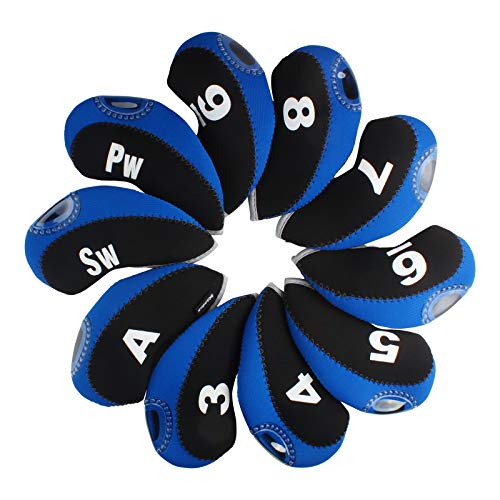 Andux Anzahl Schlägerkopfhüllen Golf Eisen deckt Eisenhauben Packung Mit 10 Schwarz Blau Andux Anzahl Schlägerkopfhüllen Golf Eisen deckt Eisenhauben Packung Mit 10 Schwarz Blau von Andux