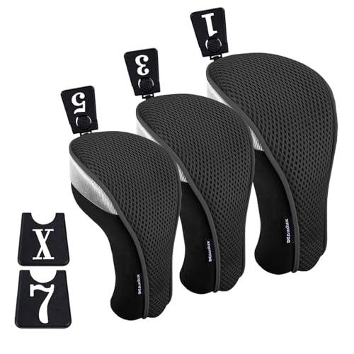 Andux Golf 460cc Driver Kopfhüllen Golfschläger Holzkopfhüllen 3 Stück Schwarz Andux Golf 460cc Driver Kopfhüllen Golfschläger Holzkopfhüllen 3 Stück Schwarz von Andux