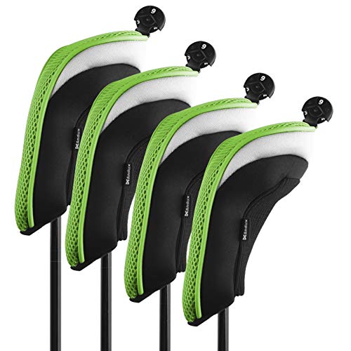 Andux Golf Hybrid Schläger Kopfhauben 4er-Set mit austauschbarer Nr. Tag Grün von Andux