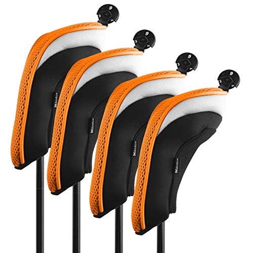 Andux Golf Hybrid Schläger Kopfhauben 4er-Set mit austauschbarer Nr. Tag Orange Andux Golf Hybrid Schläger Kopfhauben 4er-Set mit austauschbarer Nr. Tag Orange von Andux