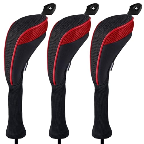 Andux Golf Hybrid Schlägerhaube mit langem Hals Nummernanhänger 3er-Pack CTMT-01 rot Andux Golf Hybrid Schlägerhaube mit langem Hals Nummernanhänger 3er-Pack CTMT-01 rot von Andux