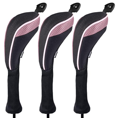 Andux Golf Hybrid Schlägerhaube mit langem Hals Nummernanhänger 3er-Pack CTMT-01 Rosa Andux Golf Hybrid Schlägerhaube mit langem Hals Nummernanhänger 3er-Pack CTMT-01 Rosa von Andux