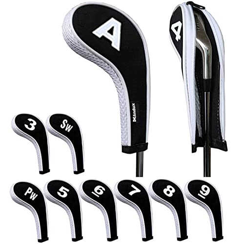 Andux Golf Schlägerkopfhüllen Anzahl Print Golf Eisen deckt mit Reißverschluss Langen Hals 10pcs/Set von Andux