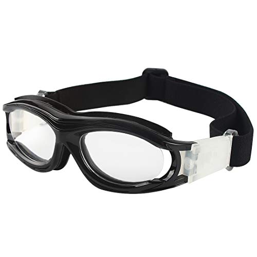 Andux Kinder Basketball Fußball Fußball Sport Schutzbrillen Schutzbrille Augenschutzbrille LQYJ-04 (Schwarz) von Andux