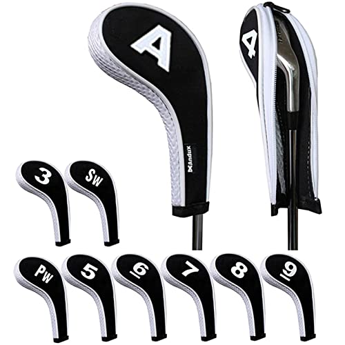 Andux Golf Schlägerkopfhüllen Anzahl Eisen deckt mit Reißverschluss Langen Hals 10teile/Satz Schwarz/Weiß Andux Golf Schlägerkopfhüllen Anzahl Eisen deckt mit Reißverschluss Langen Hals 10teile/Satz Schwarz/Weiß von Andux