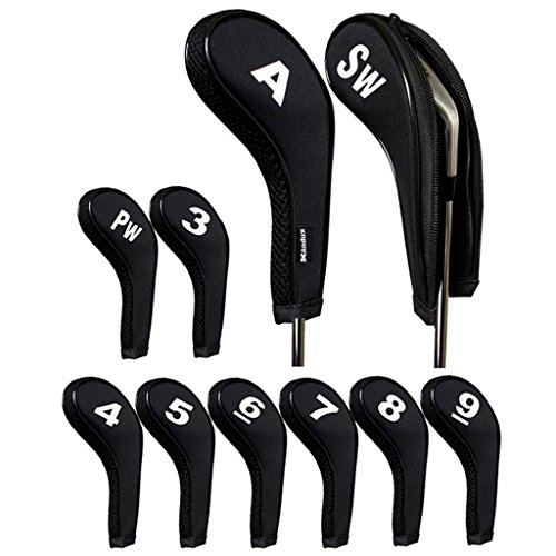 Andux Golf Schlägerkopfhüllen Anzahl Eisen deckt mit Reißverschluss Langen Hals 10teile/Satz Schwarz Andux Golf Schlägerkopfhüllen Anzahl Eisen deckt mit Reißverschluss Langen Hals 10teile/Satz Schwarz von Andux