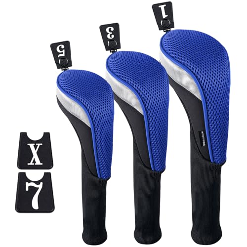 Andux Golf 460cc Driver Kopfhüllen Golfschläger mit langem Hals Holzkopfhüllen 3 Stück Blau Andux Golf 460cc Driver Kopfhüllen Golfschläger mit langem Hals Holzkopfhüllen 3 Stück Blau von Andux