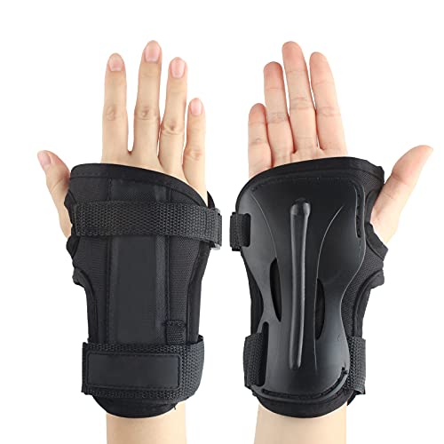 Andux Ski-Handschuhe, verlängerte Handgelenk-Handflächen-Schutz, Rollschuhlaufen, harte Handschuhe, verstellbar, HXHW-04 (L) von Andux