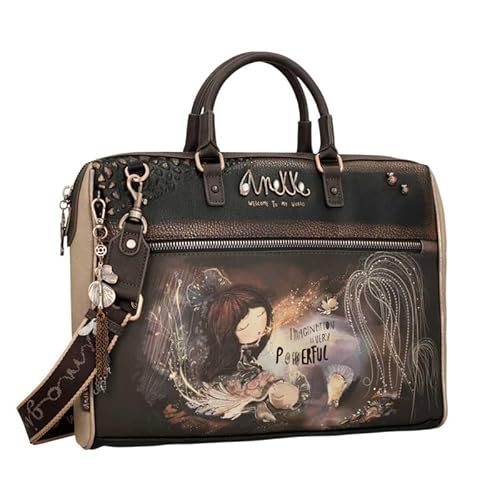 Anekke Dreamverse Damen PC-Aktentasche | Laptoptasche bis zu 15 Zoll (38,1 cm) Original aus Kunststoff | 41 x 31 x 10 cm | Farbe: Braun, braun, 41 x 31 x 10 cm von Anekke