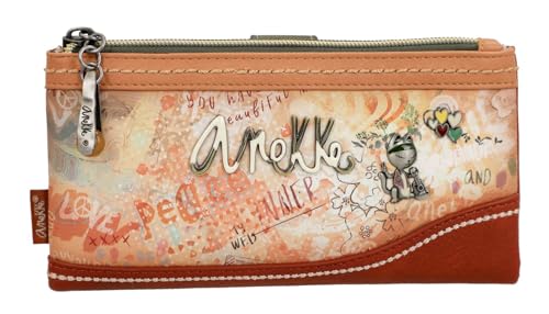 Anekke | Weiche All-in-One-Brieftasche aus der Kollektion Flowers | Große Karten- und Münzfächer für Damen, Original Inspiration der 60er Jahre | 20 x 11 x 4 cm | Farbe Camel, braun, 20 x 11 x 4 cm, Anekke | Weiche All-in-One-Brieftasche aus der Kollektion Flowers | Große Karten- und Münzfächer für Damen, Original Inspiration der 60er Jahre | 20 x 11 x 4 cm | Farbe Camel, braun, 20 x 11 x 4 cm, von Anekke