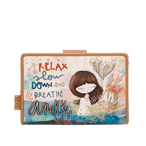 Anekke Damen Geldbörse - Mediterraner Stil - Beige - Glitzernde Verzierung - Brieftasche mit 2 Fächern und Reißverschluss - Gefüttert mit mediterranen Motiven - 14 x 10 x 2 cm Anekke Damen Geldbörse - Mediterraner Stil - Beige - Glitzernde Verzierung - Brieftasche mit 2 Fächern und Reißverschluss - Gefüttert mit mediterranen Motiven - 14 x 10 x 2 cm von Anekke