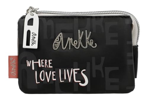 Anekke Peace & Love Nature Sixties Three Compartment Purse S Black & White Anekke Peace & Love Nature Sixties Three Compartment Purse S Black & White von Anekke