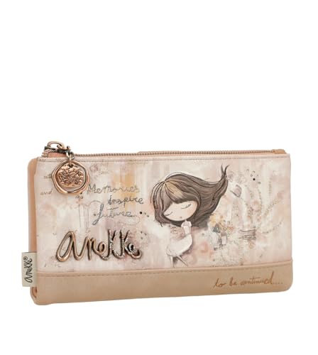 Anekke RFID Memories Brieftasche, großes Design mit Doppelfach, Zungenverschluss und Reißverschluss, Maße: 18 x 10 x 2 cm, Mehrfarbig Anekke RFID Memories Brieftasche, großes Design mit Doppelfach, Zungenverschluss und Reißverschluss, Maße: 18 x 10 x 2 cm, Mehrfarbig von Anekke