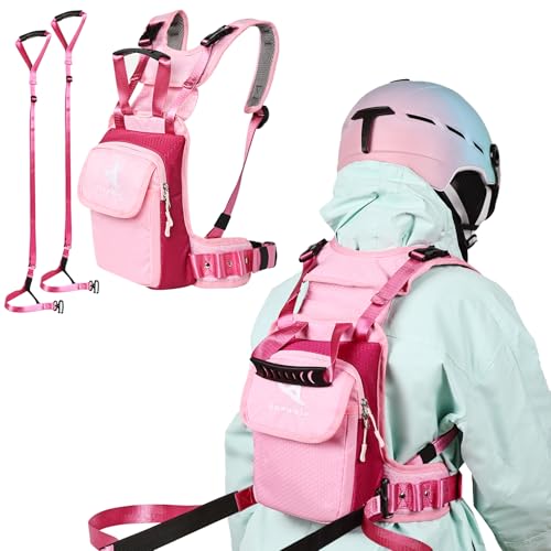 Anewkle Kinder Skigurt Trainer Snowboard Anti-Fall Traktionsgürtel Anfänger Ski Hilfstasche mit Sicherheitsgurt Kinder Ski-Rucksack mit Geschwindigkeitsregelung Geschirr von Anewkle