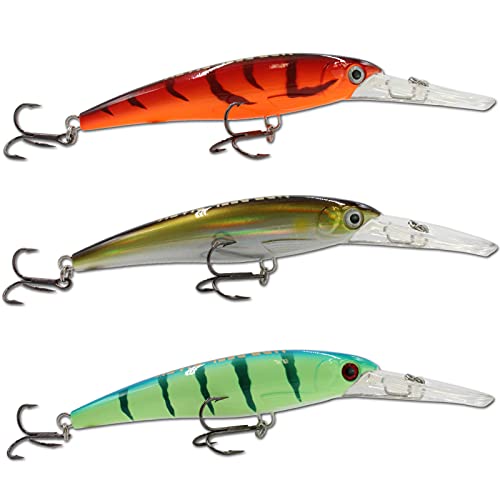 Angel-Berger Wild Devil Baits 3 Minnow Deep Diving Wobbler Set 3 Stück von Angel-Berger