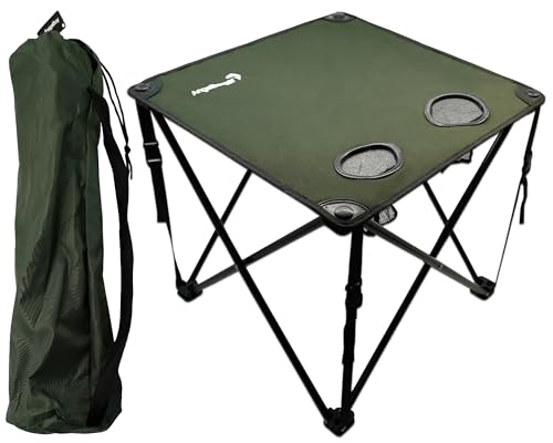 Angel-Berger Campingtisch faltbar mit 2 Getränkehalter Bivvy Table Angeltisch Klapptisch Falttisch von Angel-Berger