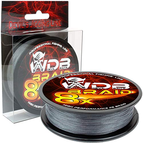 Angel-Berger Wild Devil Baits 8 Braid geflochtene Angelschnur Verschiedene Varianten (Grey 300m, 0,20mm) von Angel-Berger