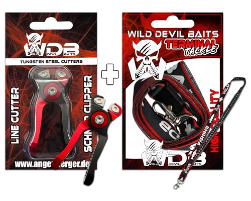 Angel-Berger Wild Devil Baits Line Cutter mit Lanyard mit Massband Schlüselband mit Measure Scale Tungsten Steel Schnur Clipper Angel-Berger Wild Devil Baits Line Cutter mit Lanyard mit Massband Schlüselband mit Measure Scale Tungsten Steel Schnur Clipper von Angel-Berger