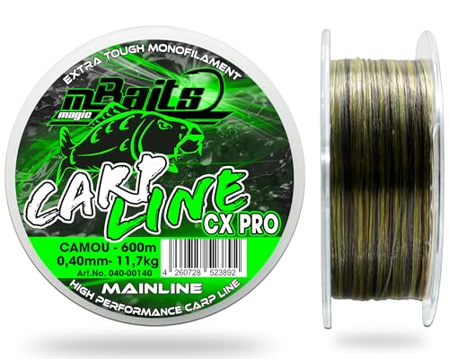 Magic Baits Carp Line CX Pro Camou 600m Karpfenschnur Camouflage Monofile Angelschnur Extra Tough Monofilament (0,30mm) von Angel-Berger