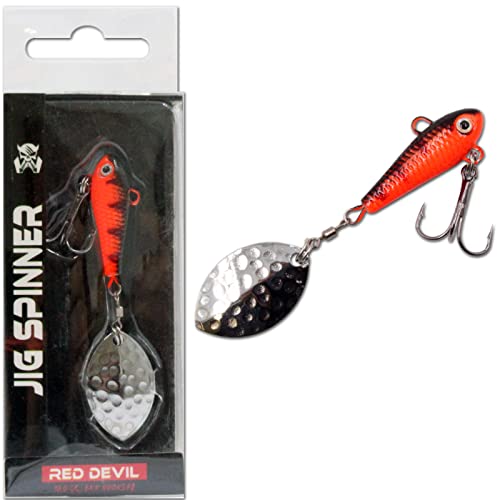 Wild Devil Baits Jig Spinner Spin Jig Bleikopfspinner Spoon (10g, Red Devil) von Angel-Berger