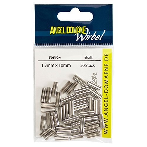 Angel Domäne Hochleistungs Doppel Quetschhülsen 50 Stück 1,3x10mm für Sch von Angel Domäne