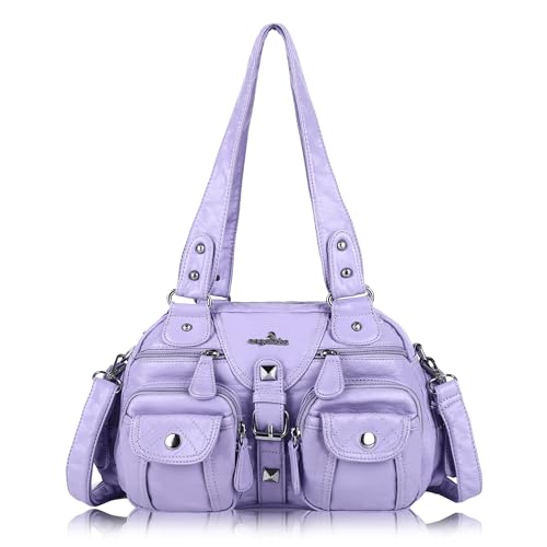 Angel Kiss Damen handtasche tasche damen Umhängetasche 2 hauptfächer Multifunktionale Rucksack Weiches PU Leder mit Reißver Damenumhängetasche für Büro Schule Einkauf PURPLE Angel Kiss Damen handtasche tasche damen Umhängetasche 2 hauptfächer Multifunktionale Rucksack Weiches PU Leder mit Reißver Damenumhängetasche für Büro Schule Einkauf PURPLE von Angel Kiss