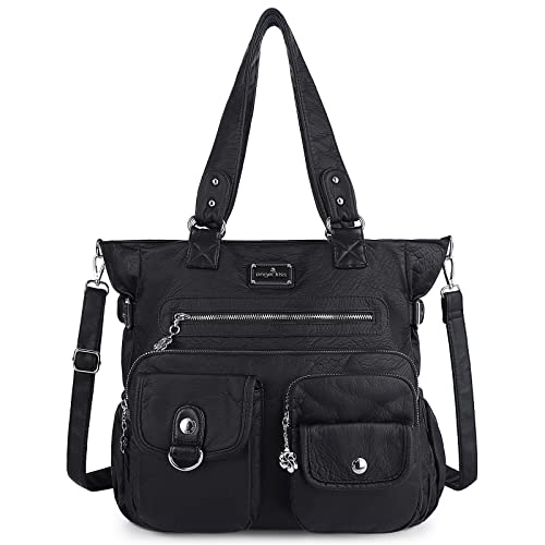 Angel Kiss Handtasche Damen Schultertasche Multifunktionale Umhängetaschen Gewaschenes Veganes Leder Wasserdicht mit Reißver Schlusstaschen Angel Kiss Handtasche Damen Schultertasche Multifunktionale Umhängetaschen Gewaschenes Veganes Leder Wasserdicht mit Reißver Schlusstaschen von Angel Kiss