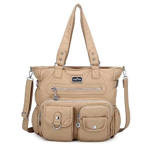 AngelKiss Handtasche Damen Schultertasche Multifunktionale Umhängetaschen Gewaschenes Veganes Leder Wasserdicht mit Reißver Schlusstaschen AngelKiss Handtasche Damen Schultertasche Multifunktionale Umhängetaschen Gewaschenes Veganes Leder Wasserdicht mit Reißver Schlusstaschen von Angel Kiss